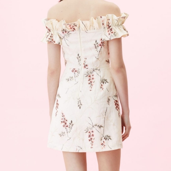 🍒NWT🍒 REBECCA TAYLOR EMBROIDERED CREME DRESS - Picture 6 of 8
